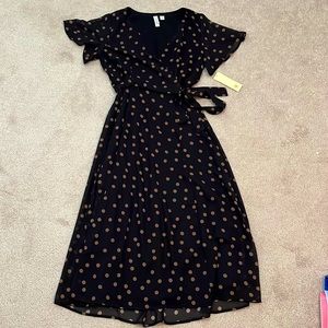 Flowy Midi Polka Dot Dress